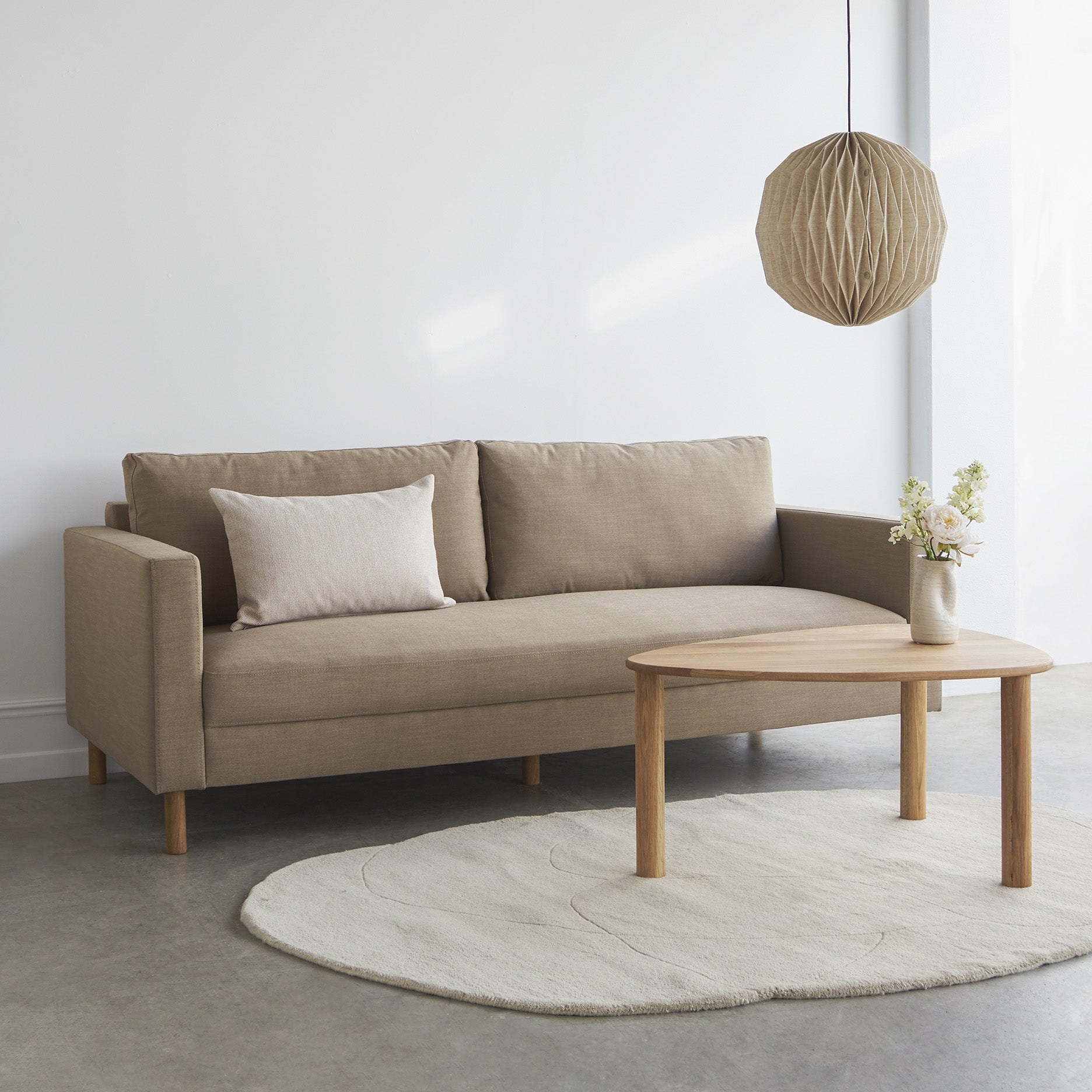 Stapleton II 3-Sitzer Sofa - Eichenbeine